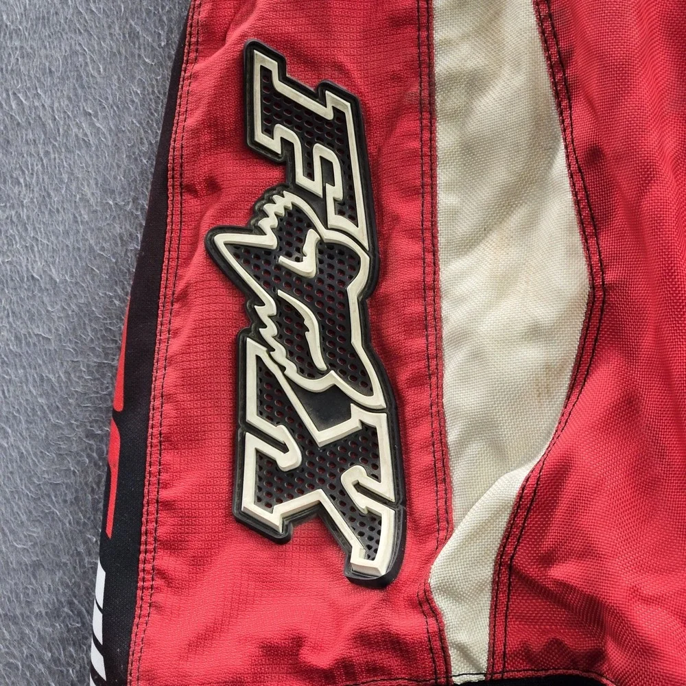 Fox Racing Men Motocross Pants 32 Red 180 Dirt Bike Colorblock Logo Y2K READ